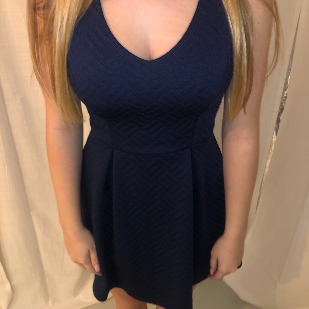 Navy backless dress